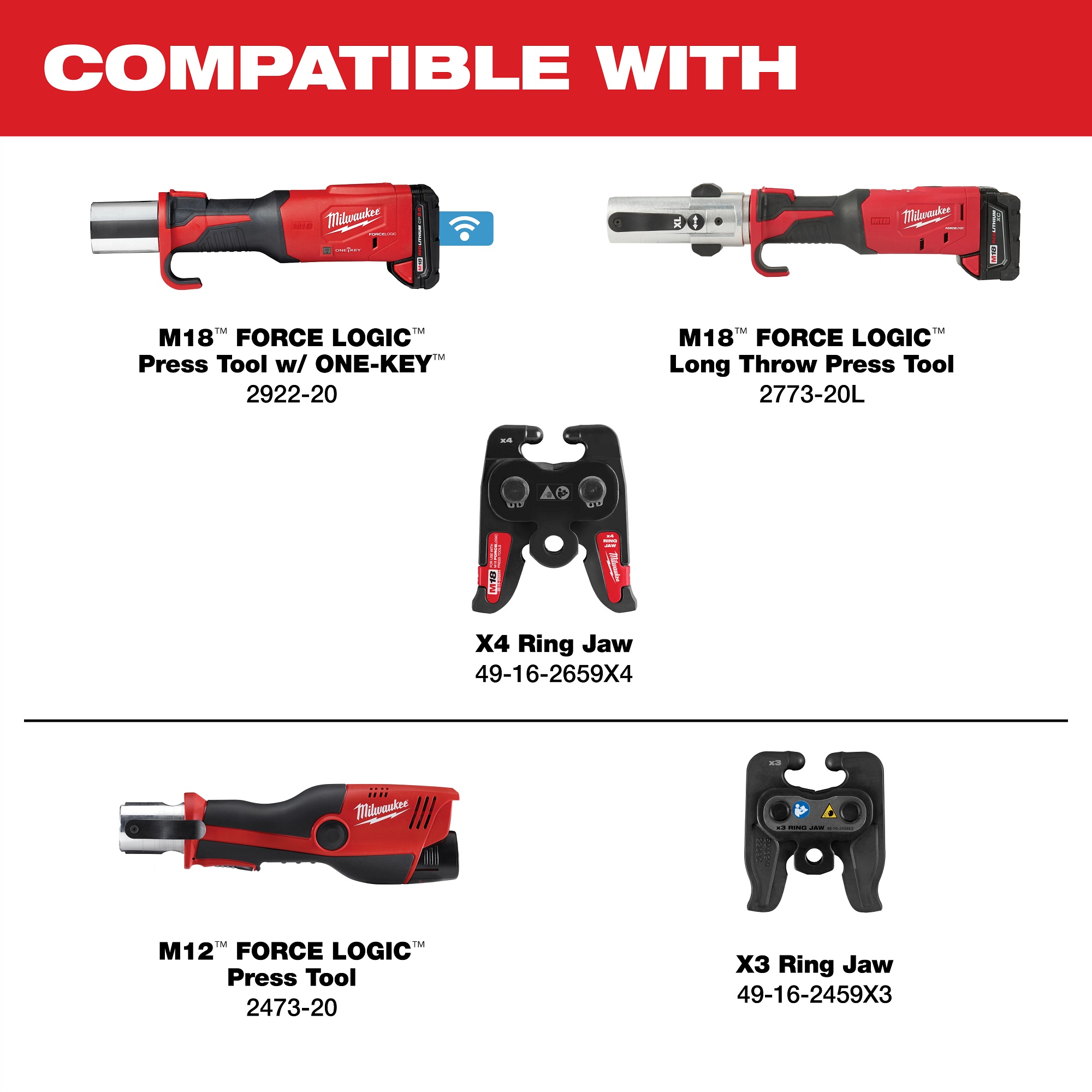Milwaukee® 49-16-2654RX Pressing Tool Accessories