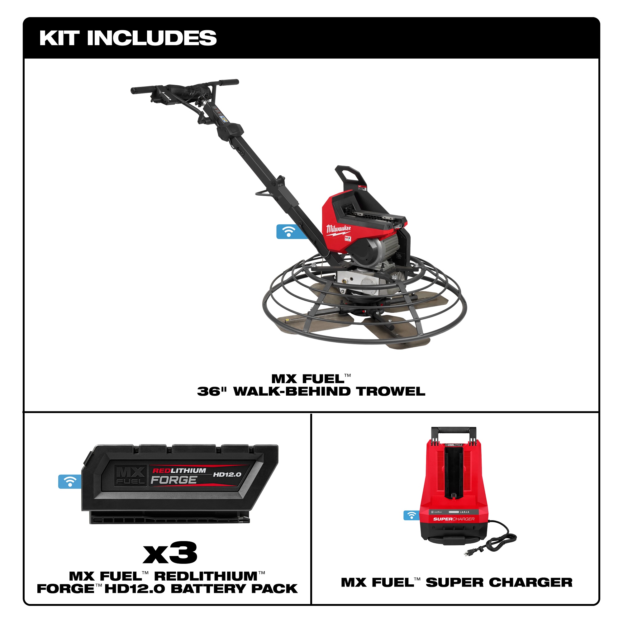 Milwaukee® MXF336-3HD Power Concrete Trowels