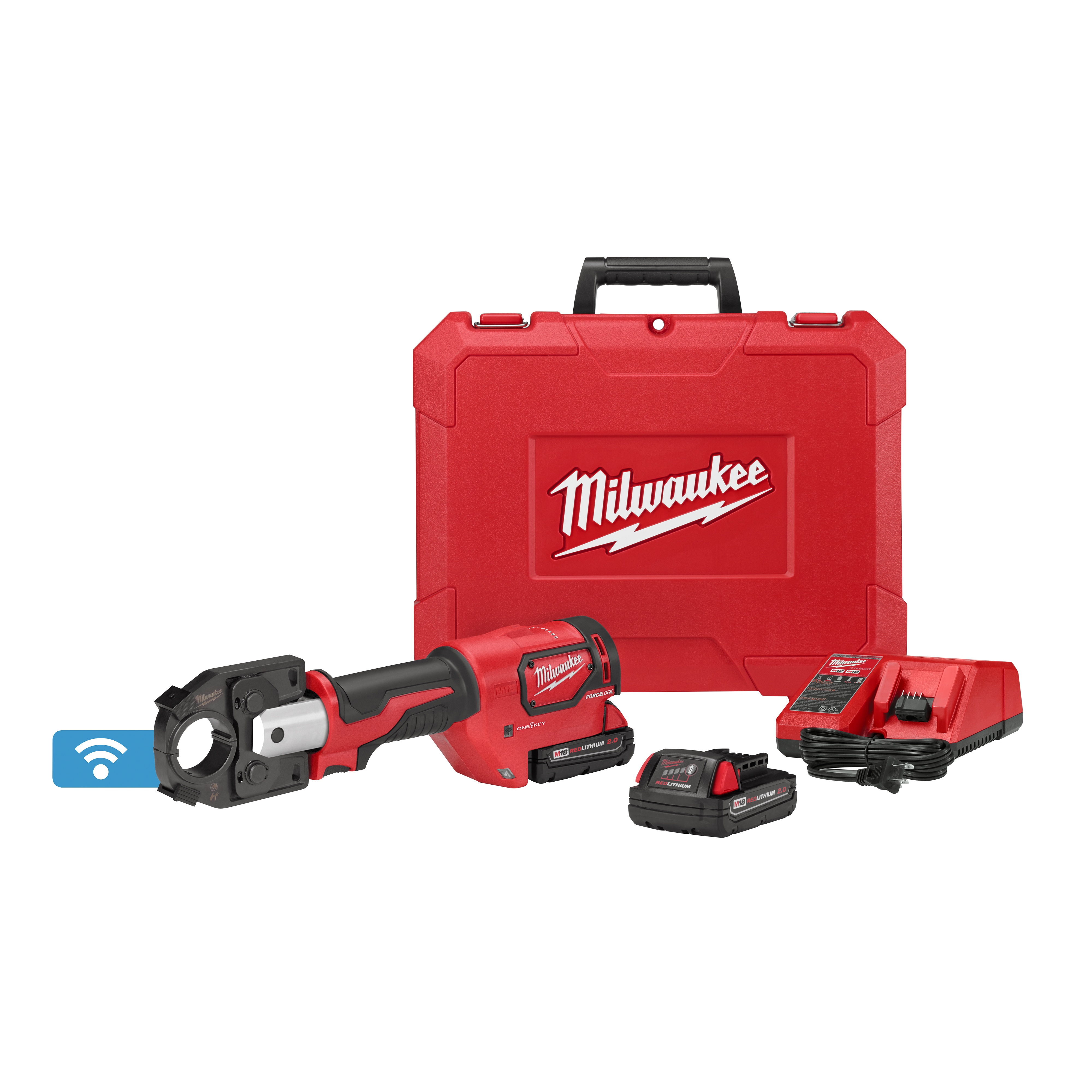 Milwaukee® M18™ FORCE LOGIC™ 2679-22 Cordless Crimper Tool Kit, 6 ton Crimping, 18 V DC, Li-Ion Battery, 14 in OAL