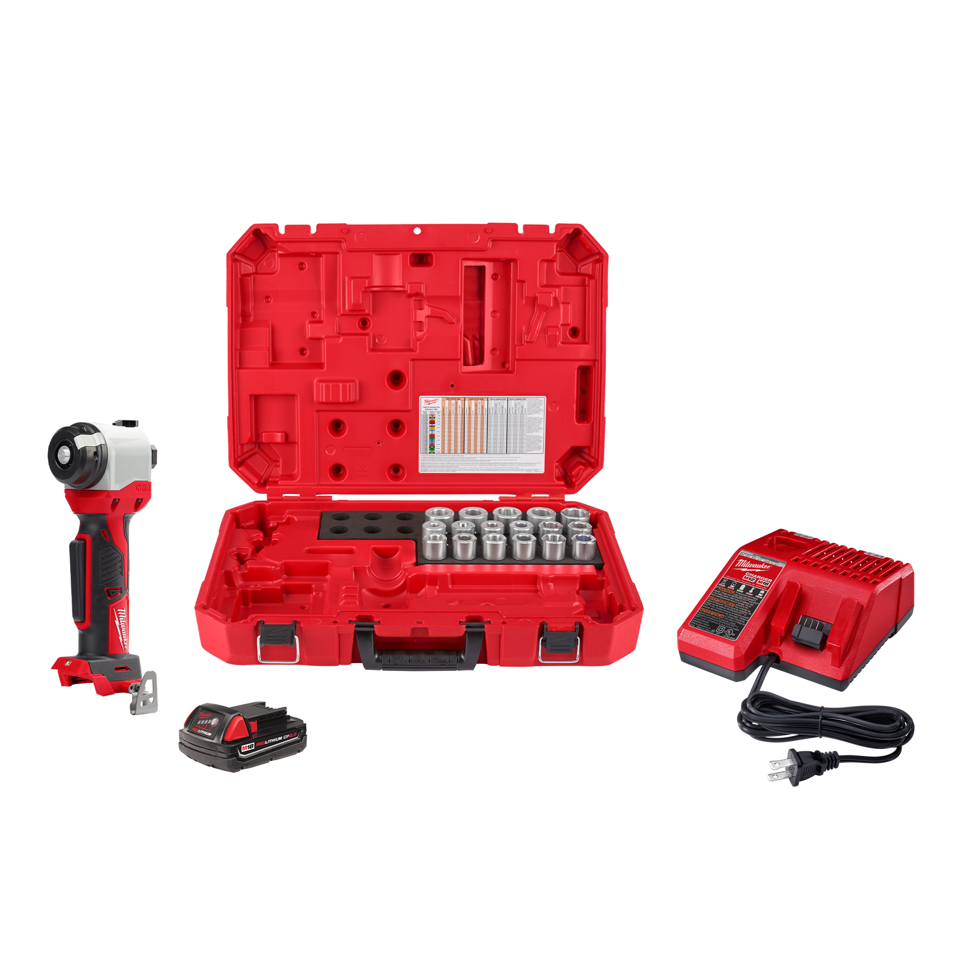 Milwaukee® 2935CU-21S M18™ Cordless Cable Stripper Kit With (17) Copper THHN/XHHW Cables, Li-Ion Battery