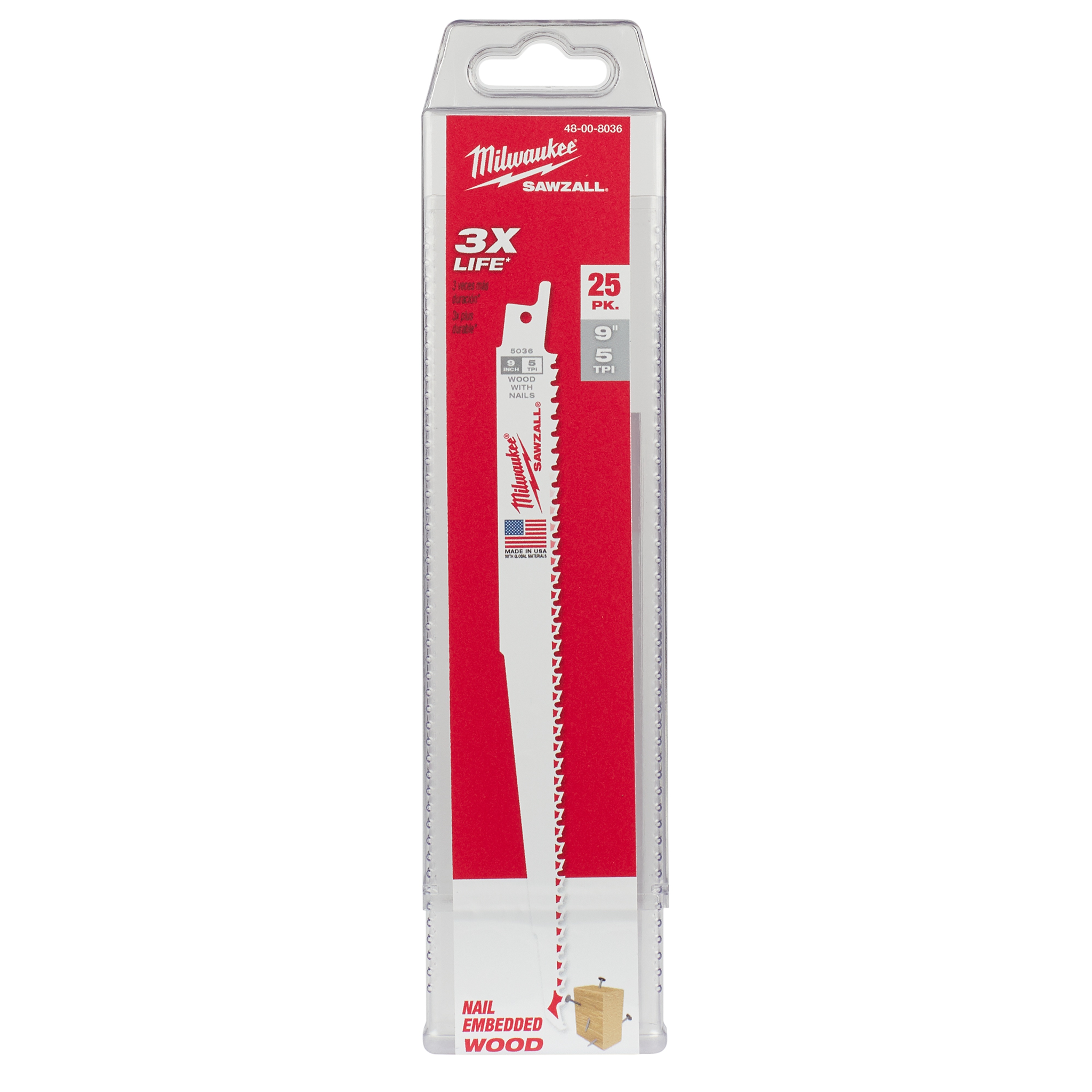 Milwaukee® 48-00-8036 Reciprocating Saw Blades