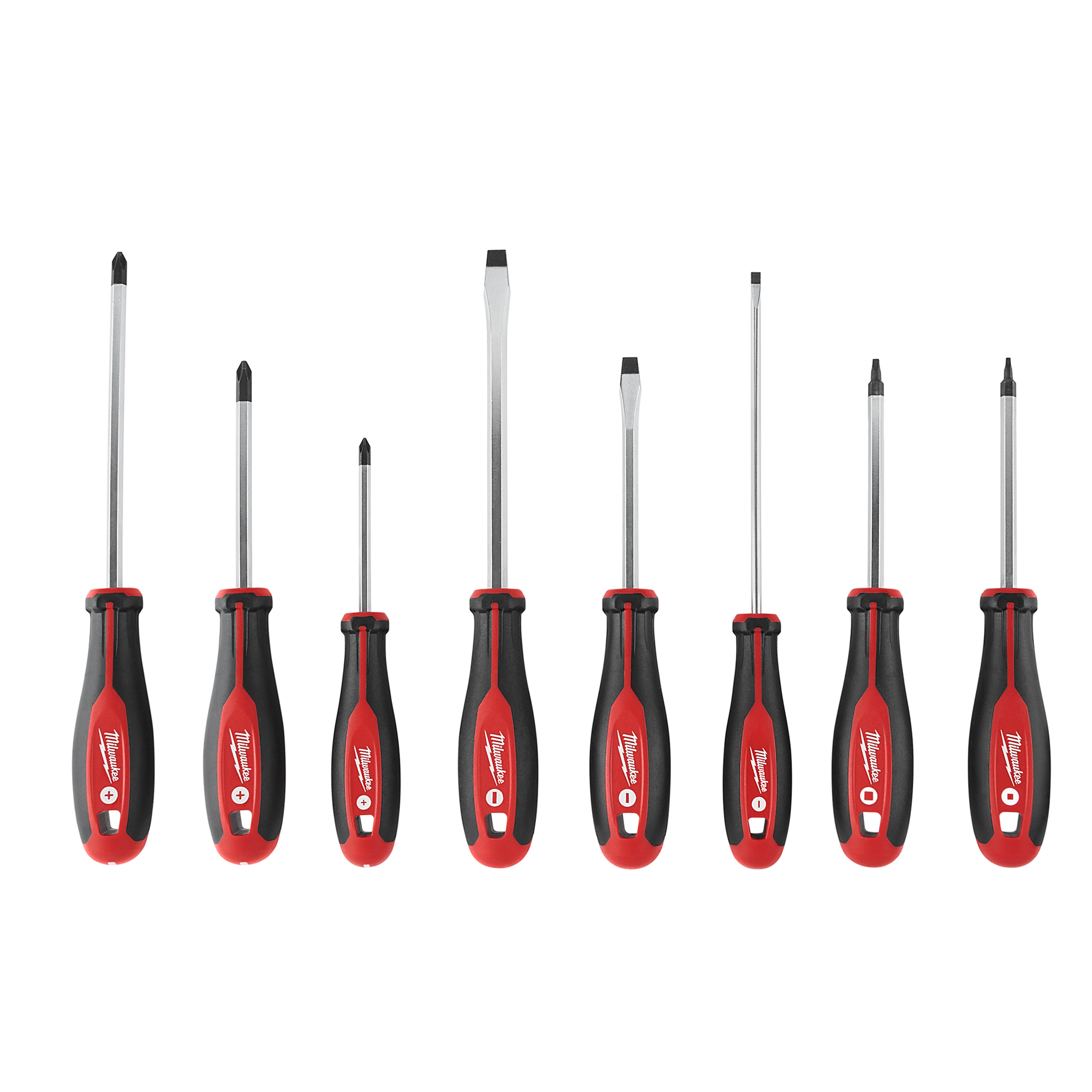 Milwaukee® 48-22-2718 Demolition Screwdriver Set, 8 Pieces, Forged Steel/Plastic/Rubber