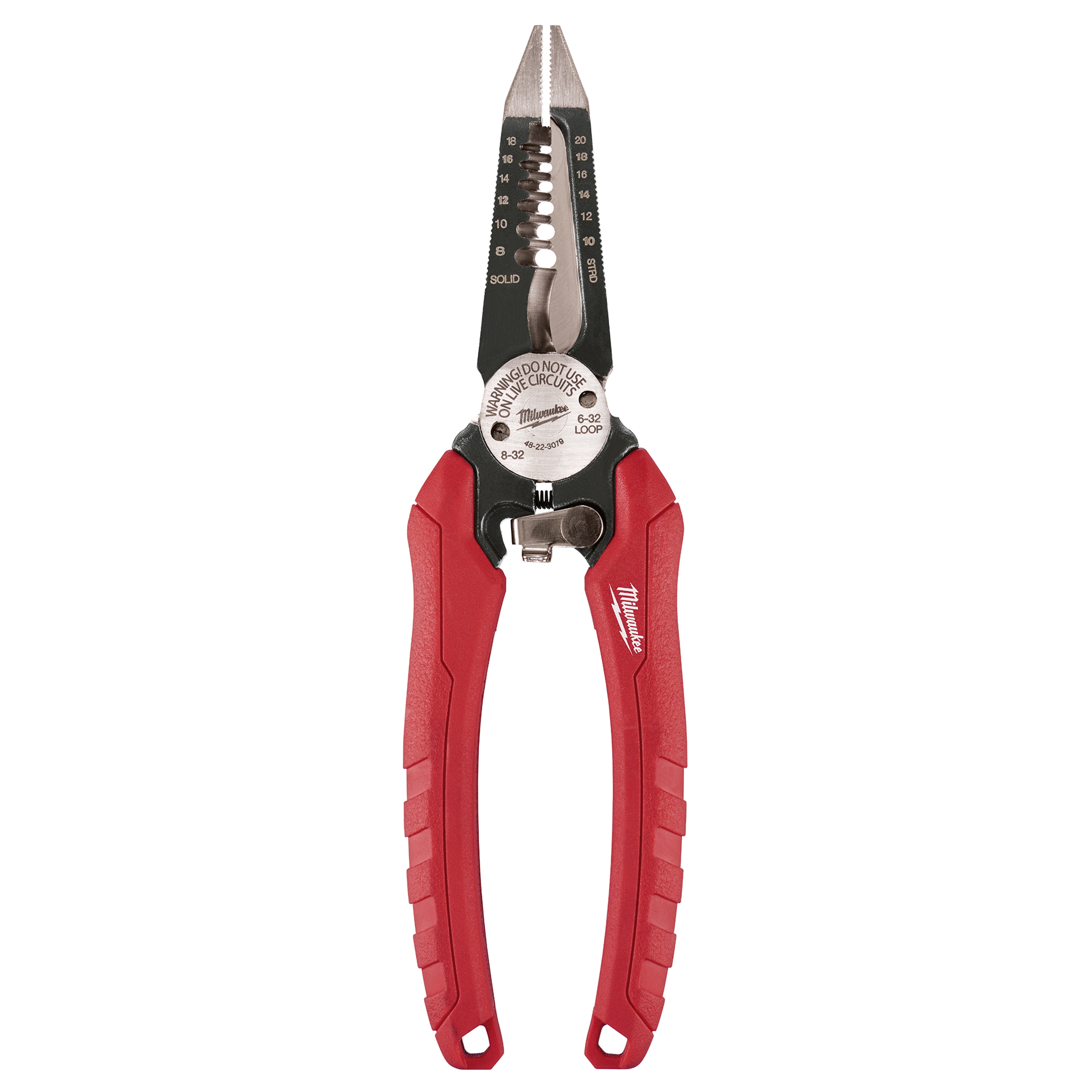Milwaukee® 48-22-3079 6-in-1 1-Handed Spring Loaded Combination Plier With Side Cutter and Wire Stripper, 2-1/4 in L x 1-1/2 in W Forged Alloy Steel Jaw, 7-1/2 in OAL
