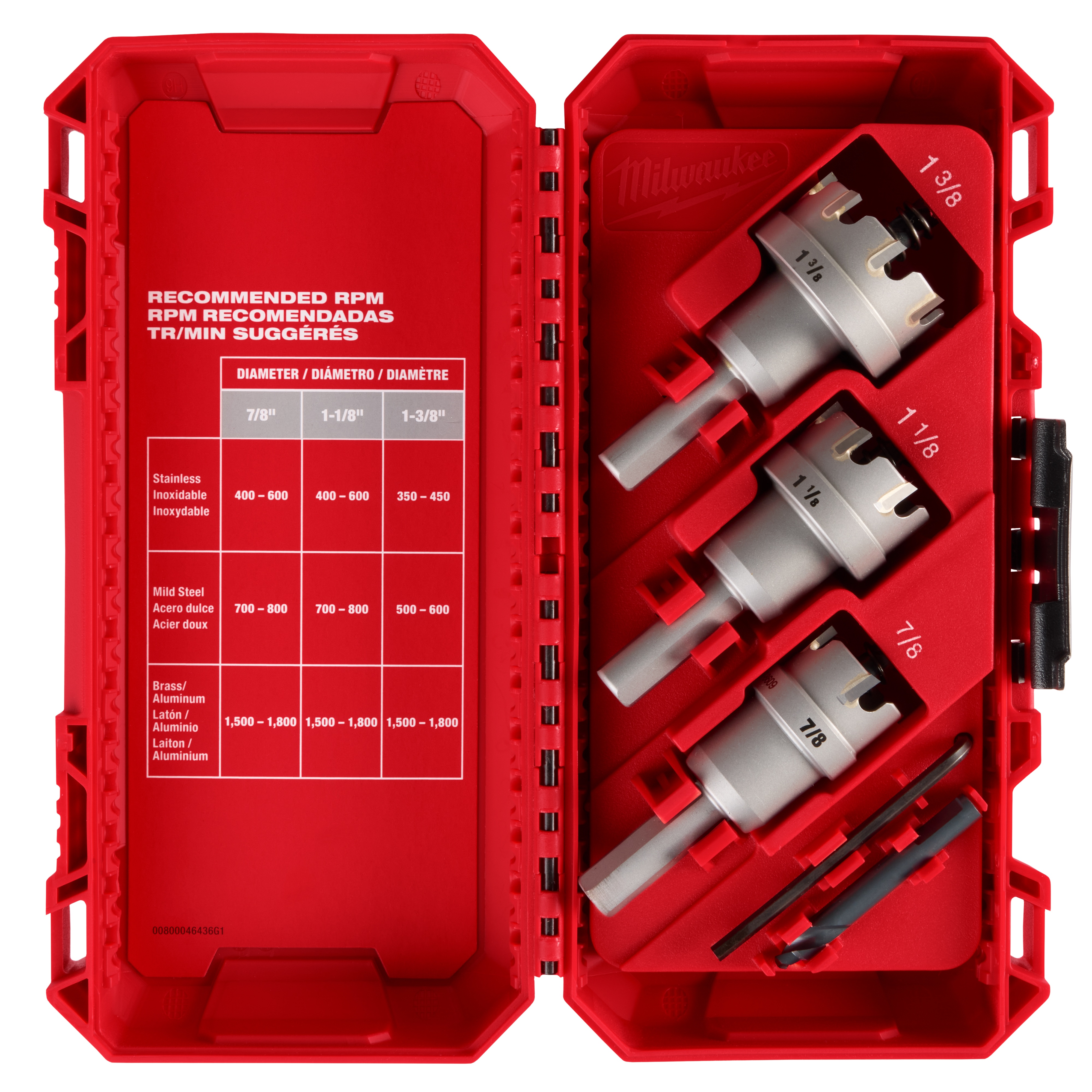 Milwaukee® 49-22-8610 1-Piece Hole Cutter Set, 4 Pieces, For Use With Hole Saw, Carbide