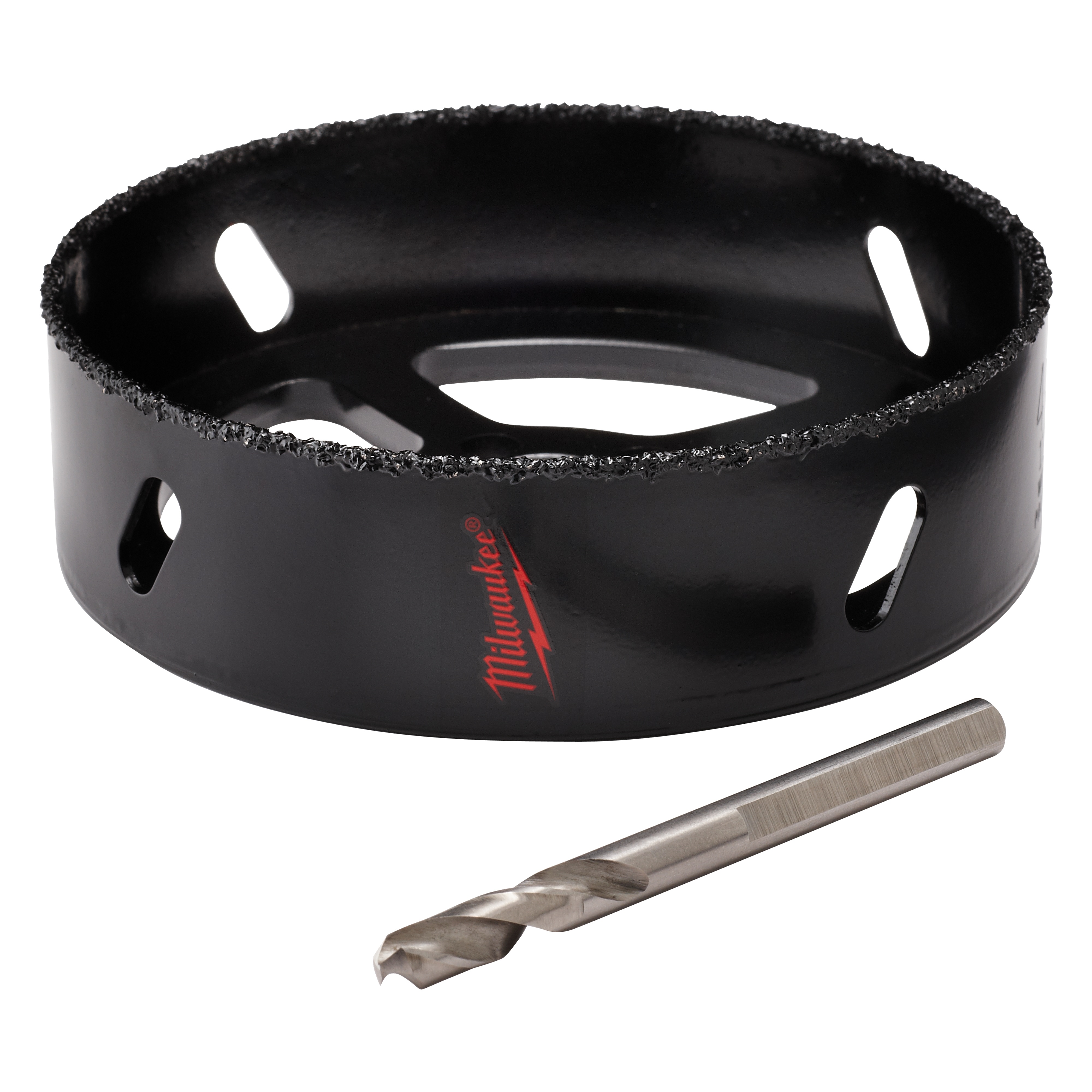 Milwaukee® 49-56-0310 Continuous Grit Edge Recessed Lighting Hole Saw, 6-5/8 in Dia, 1 in D Cutting, Carbide Cutting Edge, 5/8-18 Arbor