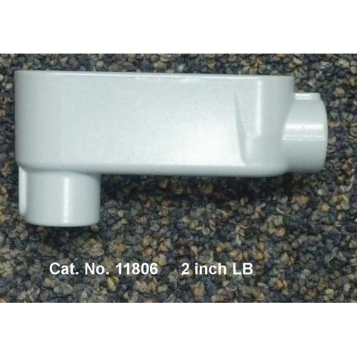 Mulberry 11806 Type LB Unassembled Conduit Body, 2 in Hub, 66.5 cu-in Capacity, Die Cast Aluminum, Smooth Electrostatic Powder Coated