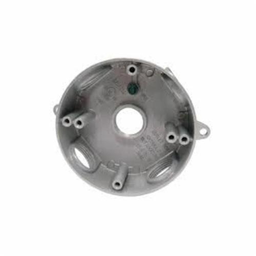 Mulberry 30316B Weatherproof Round Box, Die Cast Aluminum, 15.3 cu-in, 5 Outlets, 5 Knockouts, 1-1/2 in D