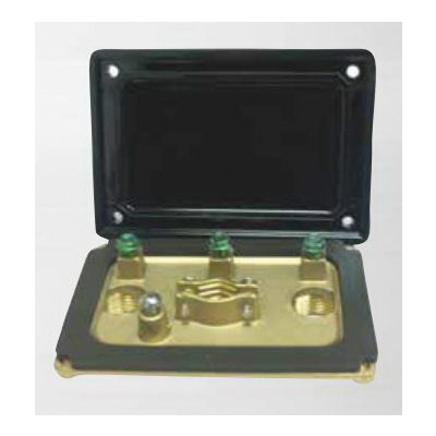 Mulberry 30385 3-Hole Swimming Pool Junction Box, 1/2 in, Solid Brass Base, Lexan 503® Cover