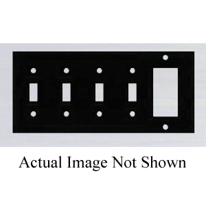 Mulberry 32465 Standard Unbreakable Combination Wall Plate, 5 Gangs, 10.03 in W x 4.5 in H, Thermoplastic, White