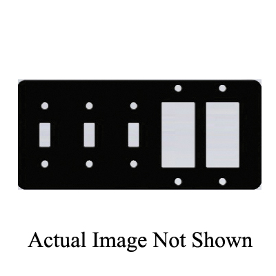Mulberry 76455 Princess Combination Wall Plate, 5 Gangs, 10 in W x 5 in H, Steel, White