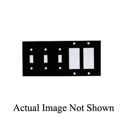 Mulberry 86455 Standard Combination Wall Plate, 5 Gangs, 10 in W x 4-1/2 in H, Steel, White