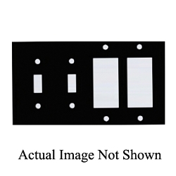 Mulberry 86664 Standard Combination Wall Plate, 4 Gangs, 8.187 in W x 4.5 in H, Steel, White