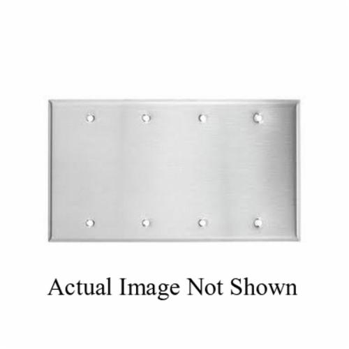 Mulberry 86154 Standard Blank Wall Plate, 4 Gangs, 8.187 in W x 4.5 in H, Steel, White