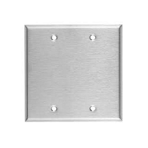 Mulberry 93152 Standard Blank Wall Plate, 2 Gangs, 4.562 in W x 4.5 in H, 302 Stainless Steel