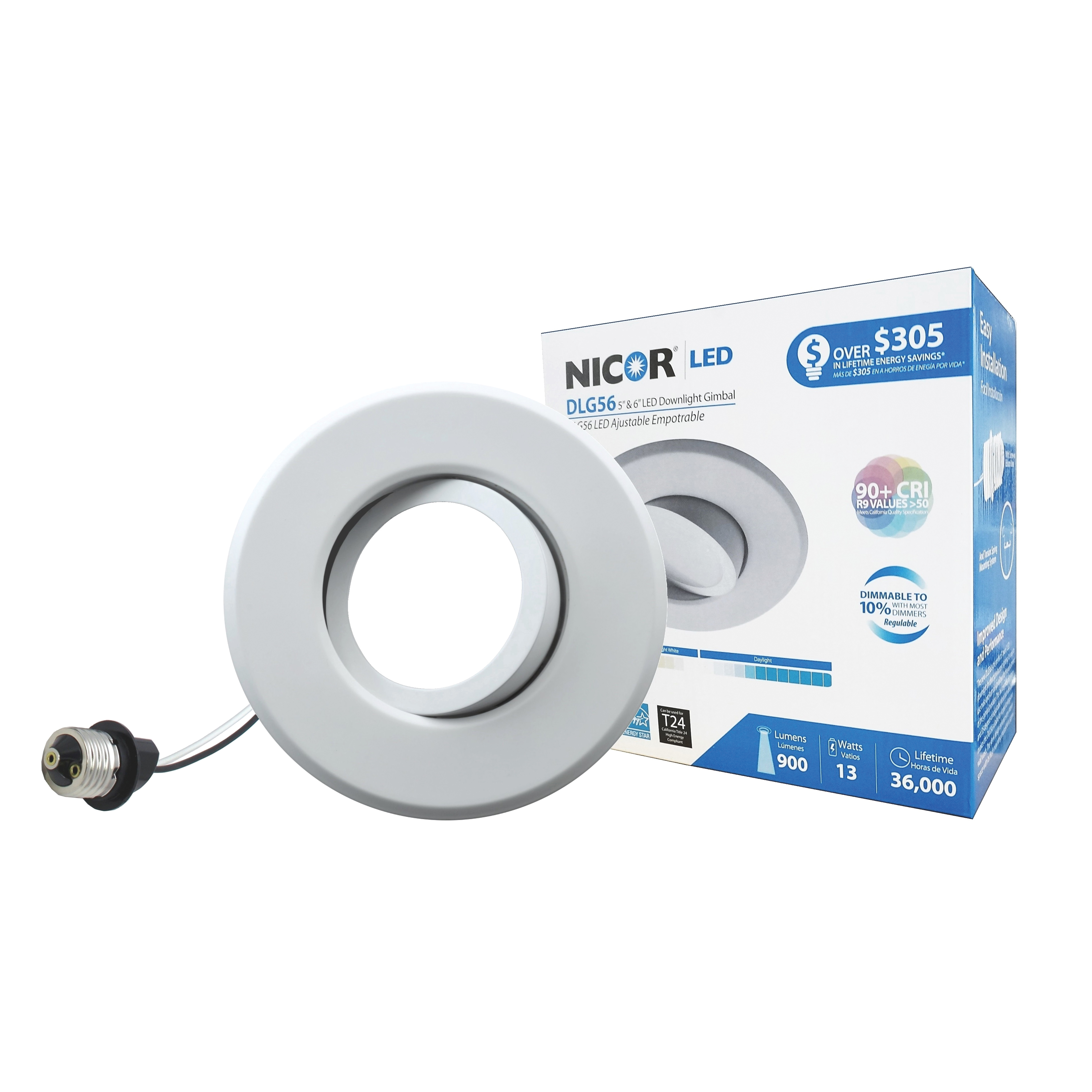 Nicor DLG56-10-120-3K-WH Recessed Lighting Fixtures