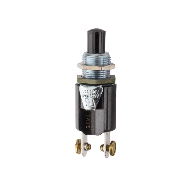 NSI 76020PS 1-Pole Push Button Switch, 0.46 in L x 1.07 in W x 0.65 in H, 1NO SPST Contact