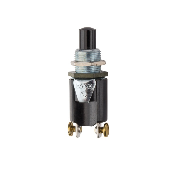 NSI 76030PS 1-Pole Push Button Switch, 0.46 in L x 1.07 in W x 0.65 in H, 1NC SPST Contact