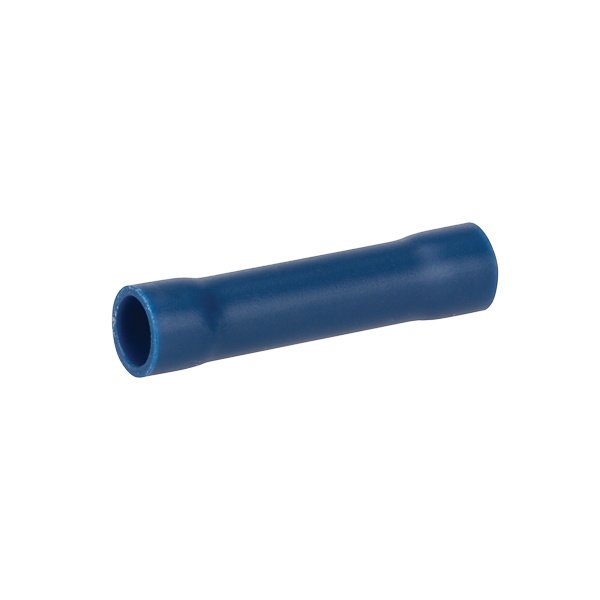 NSI Miniterms B16-V-S Butt Splice, 16 to 10 AWG Conductor, 1.024 in L, Copper, Blue