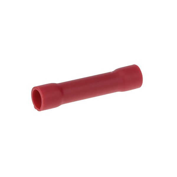 NSI Miniterms B22-V-S Butt Splice, 22 to 18 AWG Conductor, 1.024 in L, Seamless Barrel, Copper, Red