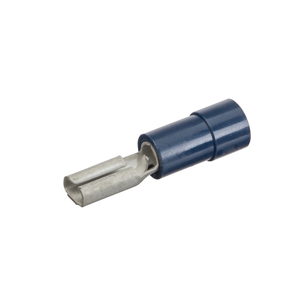 NSI Miniterms F16-250-3V-S Female Disconnect, 16 to 14 AWG Conductor, 0.25 in W x 0.032 in THK Tab, Copper, Blue, Insulated