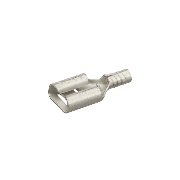NSI Miniterms F22-250-3V-S F-V Series Female Flag Disconnect, 22 to 18 AWG Conductor, 0.25 in W x 0.032 in THK Tab, Butted Seam Barrel, Copper, Red