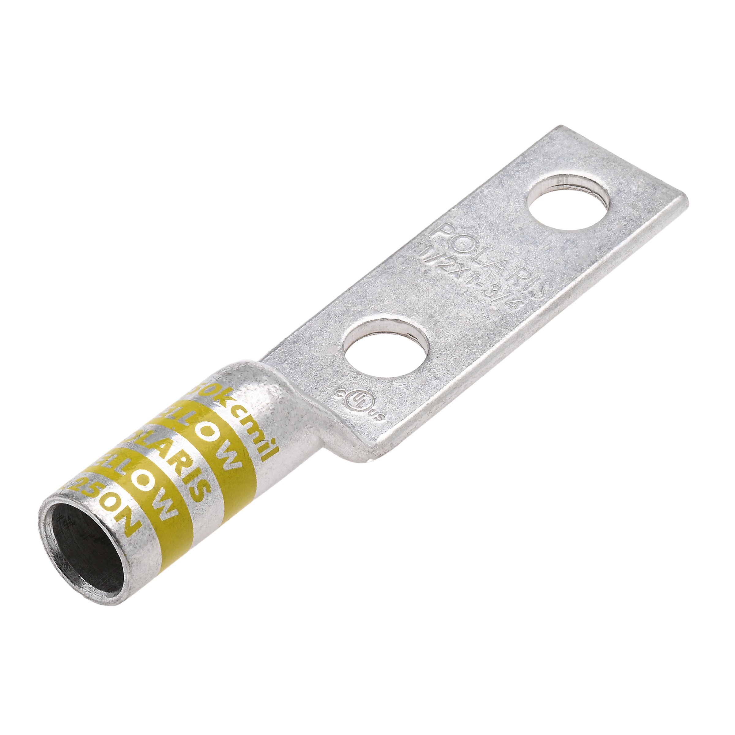 Polaris® L250N 2-Hole Compression Lug, 250 kcmil Stranded Conductor, 1/2 in Stud, Copper