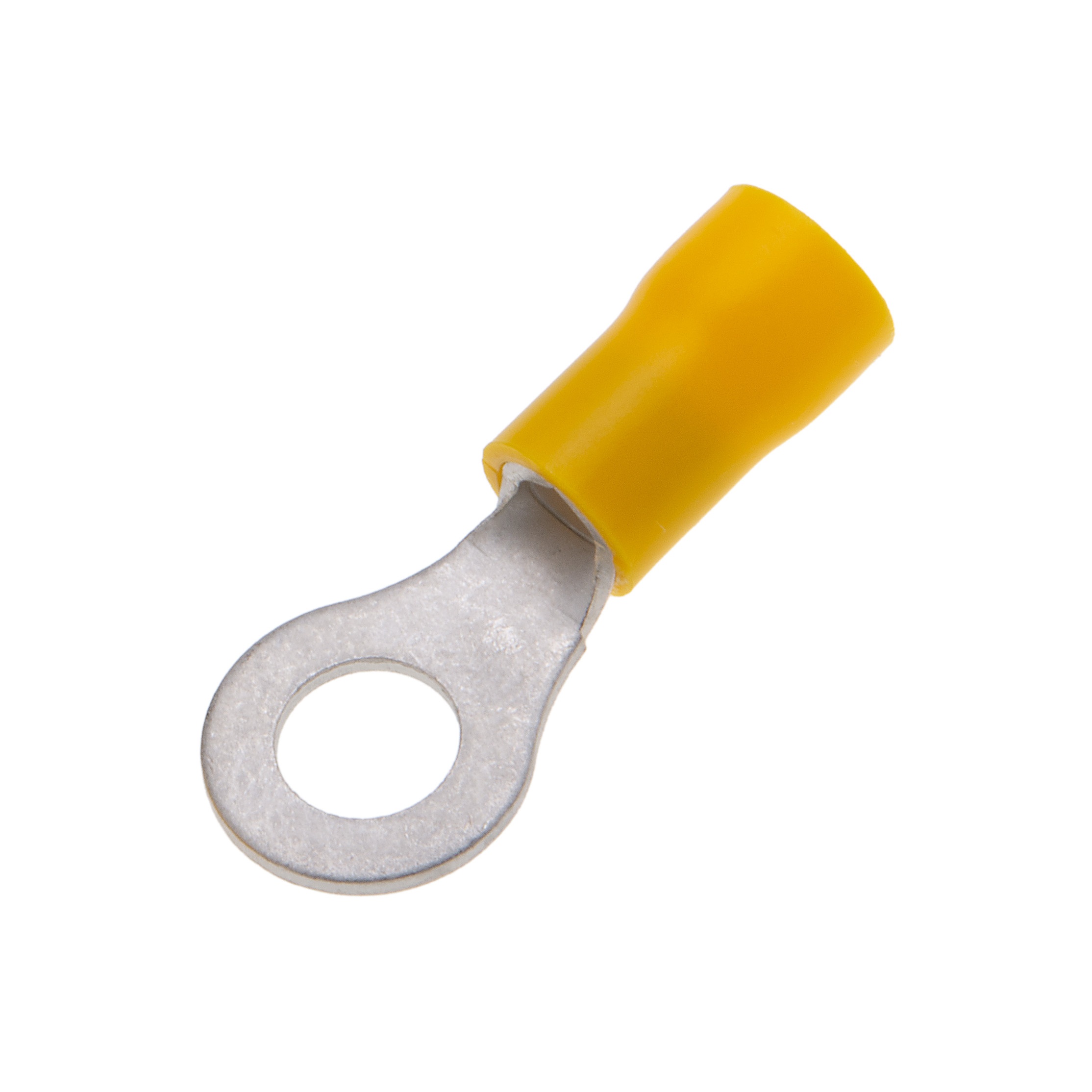 NSI Miniterms R12-14V-S R Series Ring Terminal, 12 to 10 AWG Conductor, 1.003 in L, Brazed Seam Barrel, Copper, Yellow