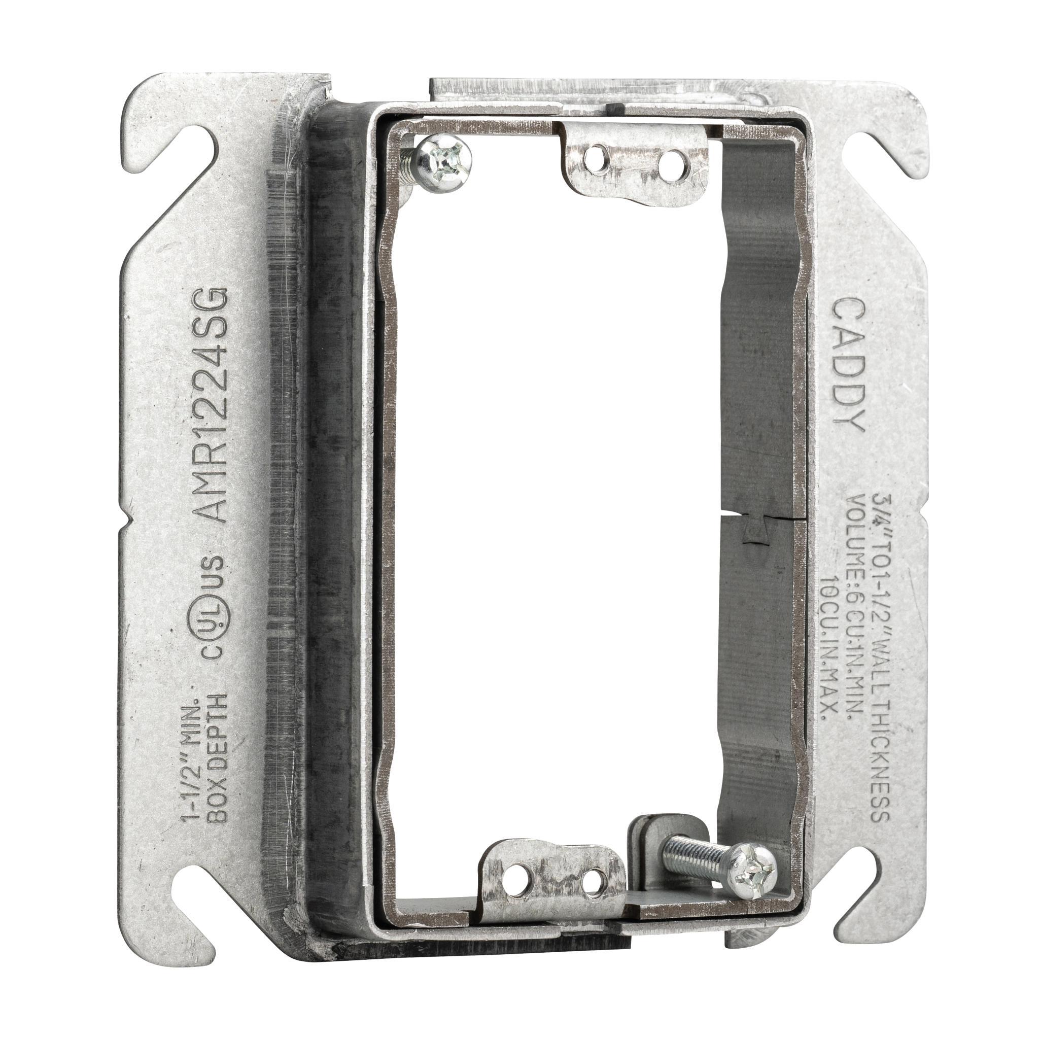 nVent CADDY AMR1020SG 1-Gang Adjustable Non-Insulated Mud Ring, Steel