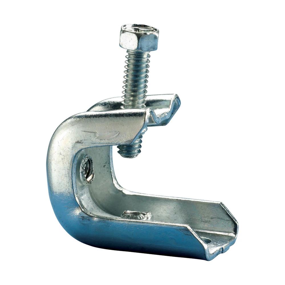 nVent CADDY BC400 BC10 Universal Beam Clamp, 3/8 in Rod, 3/4 in THK Flange, 200 lb Static Load, Mild Steel, Electro-Galvanized