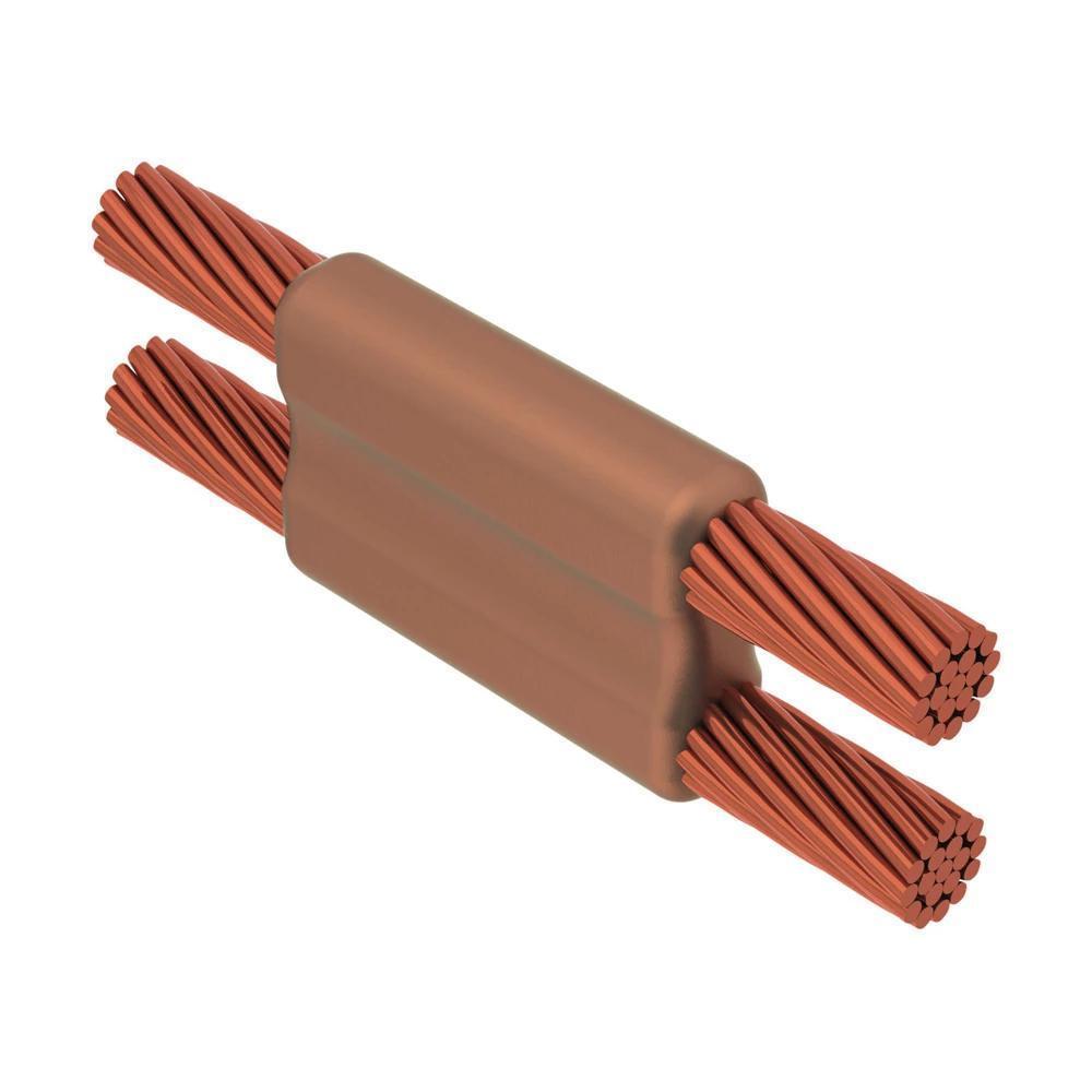 nVent ERICO CADWELD® PTC2Q1T Type PT Weld Metal Mold, 4/0 AWG Concentric Run, 2 AWG Solid Tap Conductor, Cable to Cable Connection, Graphite