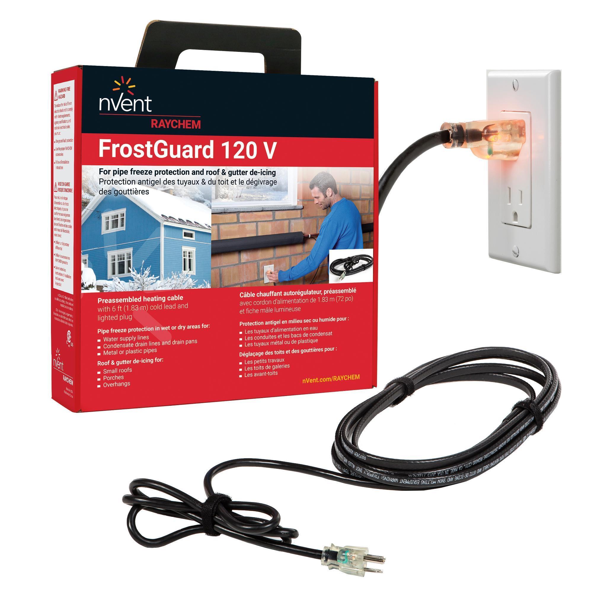 RAYCHEM P000002027 Frostguard Freeze Protection Plug-in Kit Heating Cable, (2) Conductors, 120 V