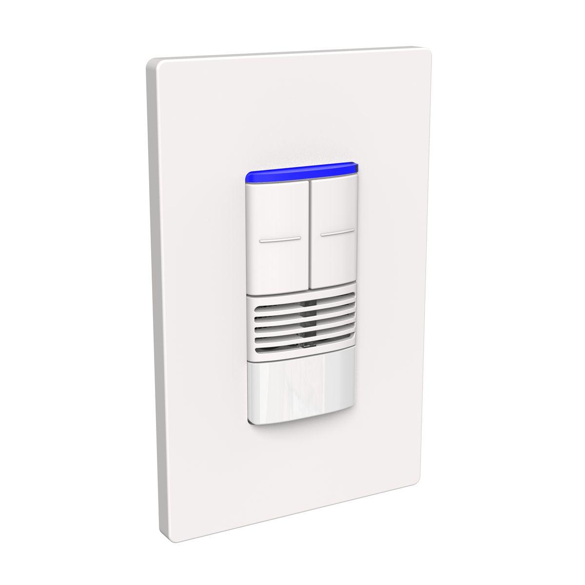 NX Lighting Controls NXSMDT-LH1-WH Dual Sensor, 12 to 24 V DC, Passive Infrared/Ultrasonic Sensor, 1000 sq-ft Coverage, Wall Mounting