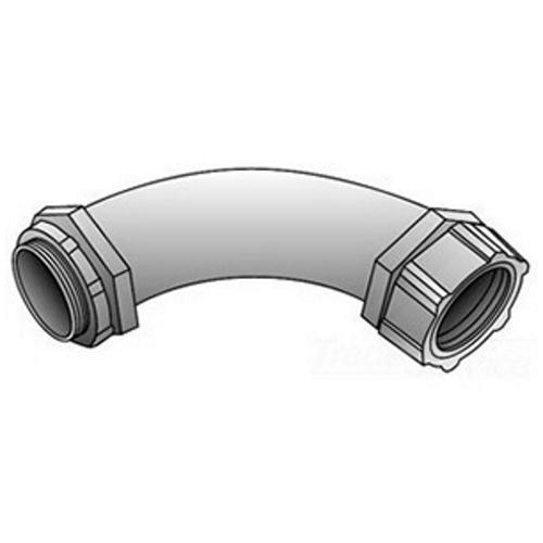 O-Z/Gedney 4Q-9250 Concretetight Liquid Tight Oiltight Raintight Conduit Connector, 2-1/2 in Trade, 90 deg, Malleable Iron, Zinc Electroplated