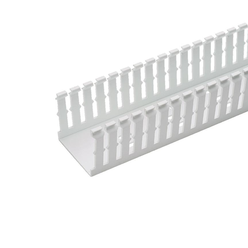 Panduit® Panduct® F4X4WH6 Type F Base Wiring Duct, 0.2 in Narrow Slot Slot, 4-1/4 in W x 4.1 in D, PVC