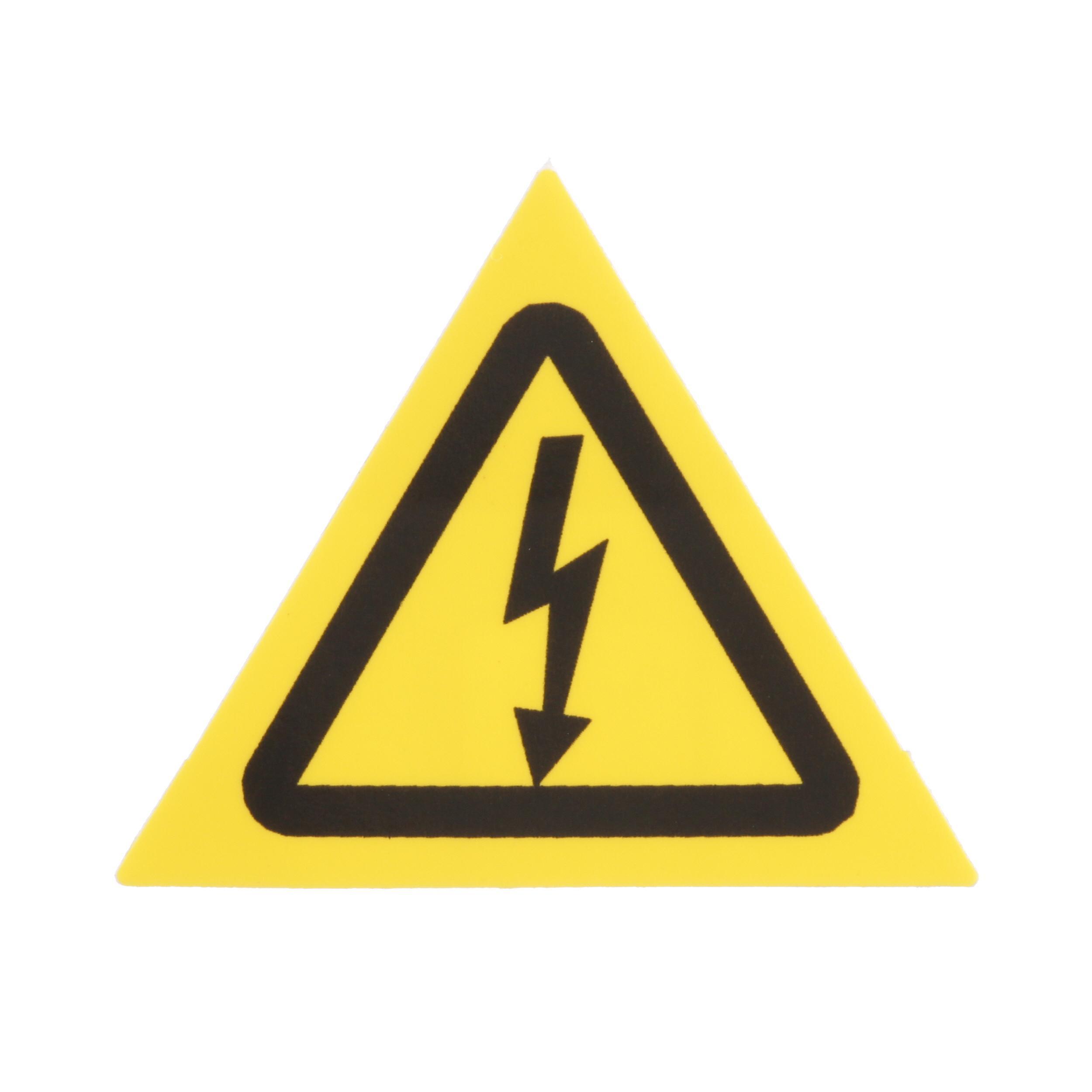 Panduit® WL32Y Pre-Printed ISO Warning Label, 1-1/2 in L x 1-1/2 in W, RISK OF ELECTRIC SHOCK SYMBOL Legend, Black/Yellow, Adhesive Vinyl, 50 per Pack Labels