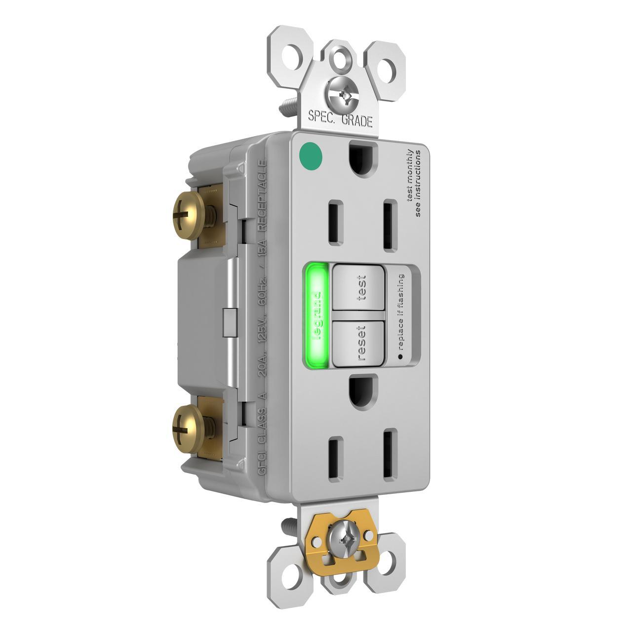 Pass & Seymour® 1597HGTRPIGRY GFCI Receptacles
