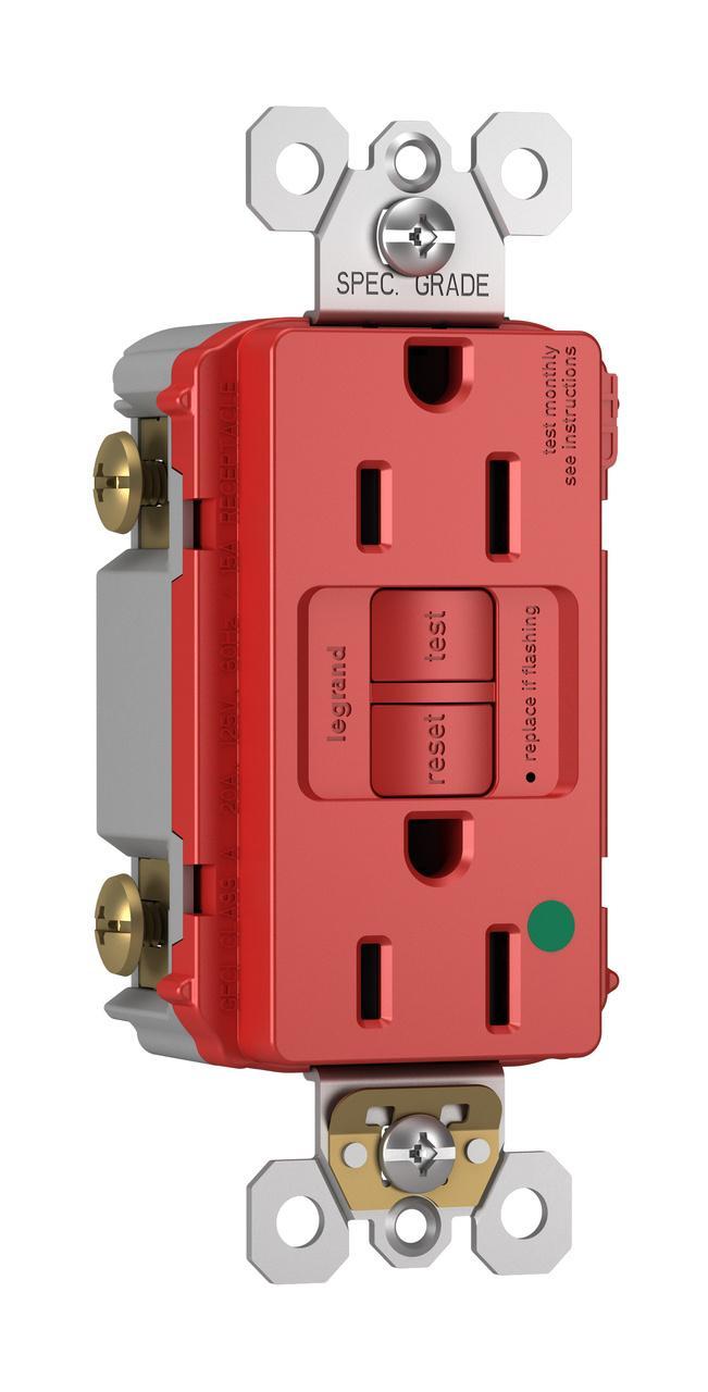 Pass & Seymour® 1597HGTRRED GFCI Receptacles