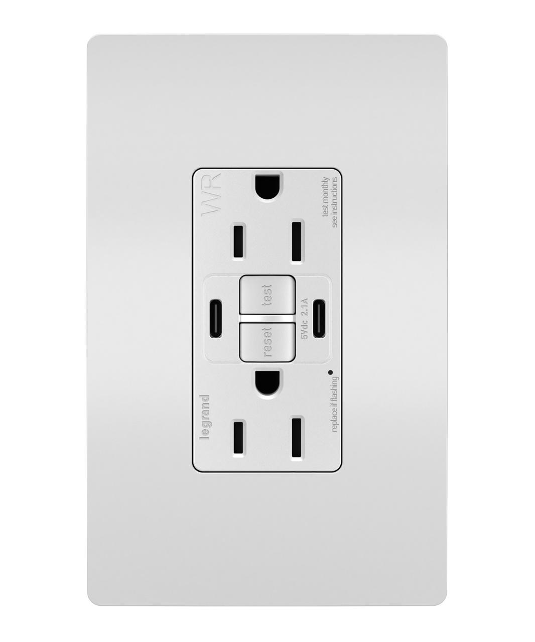 Pass & Seymour® 1597TRWRUSBCCW GFCI Receptacles