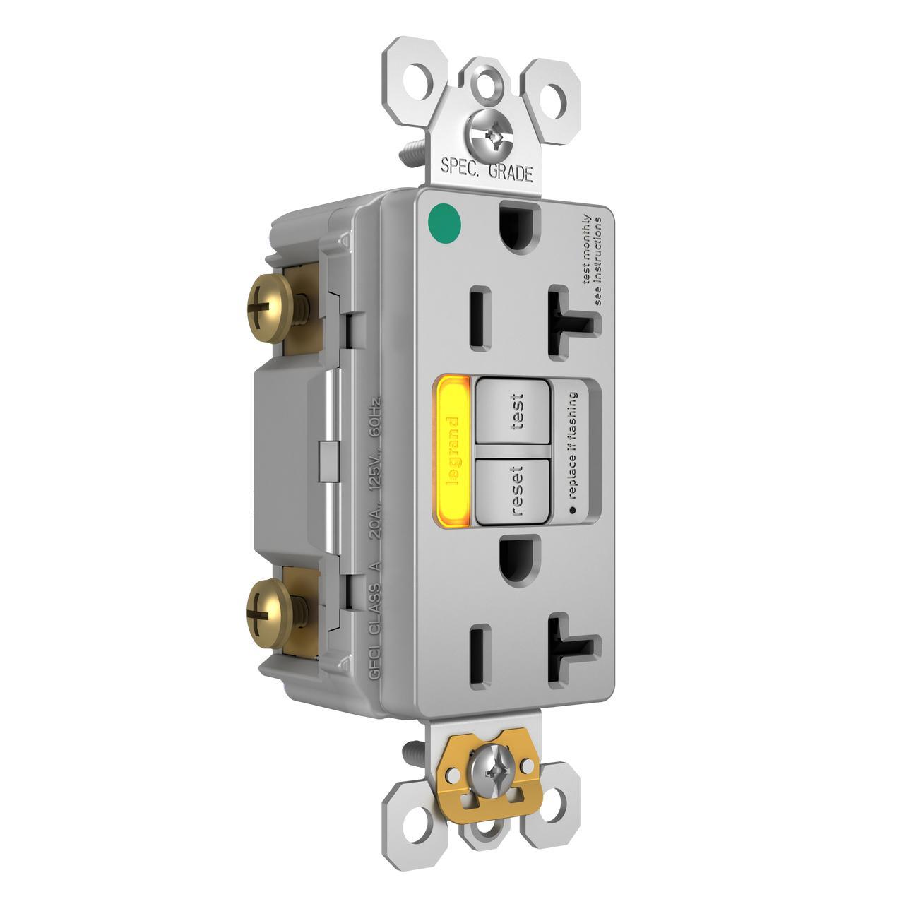 Pass & Seymour® 2097HGTRPIAMBGRY GFCI Receptacles