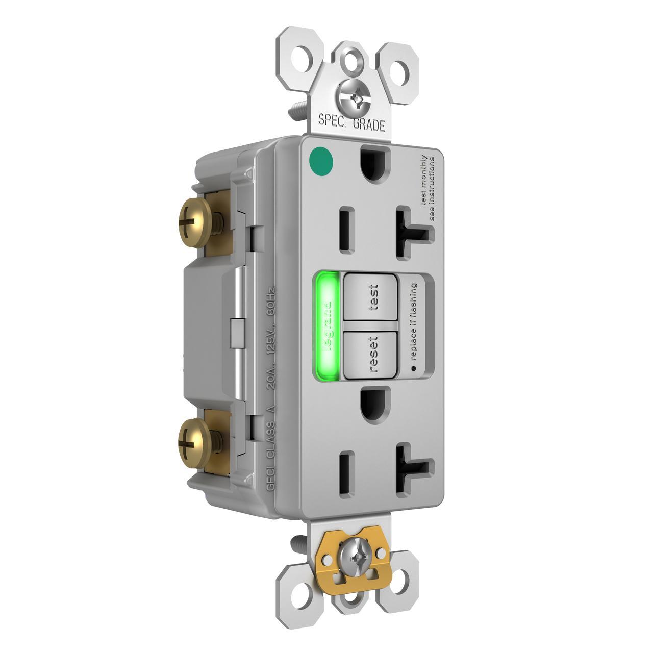 Pass & Seymour® 2097HGTRPIGRY GFCI Receptacles