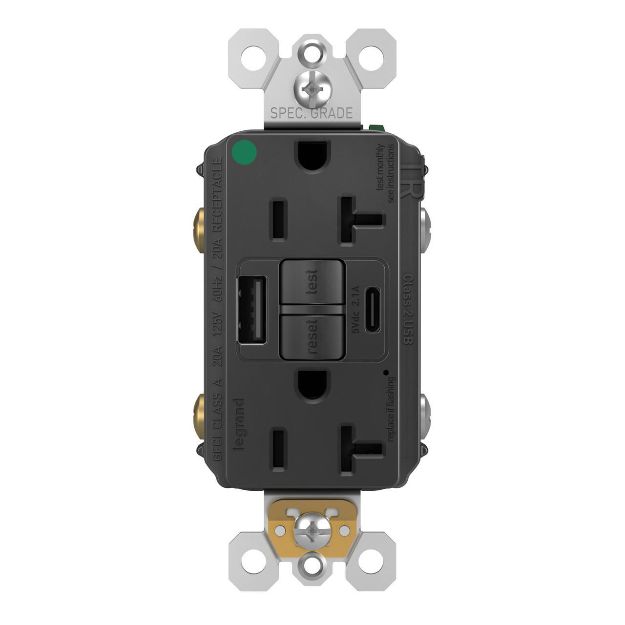 Pass & Seymour® 2097HGTRUSBACBK GFCI Receptacles
