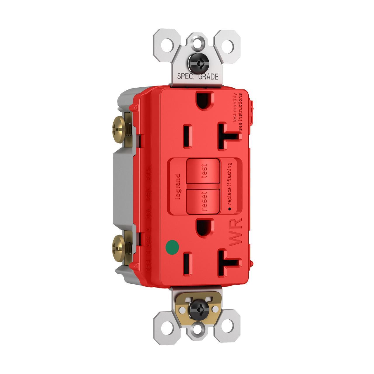 Pass & Seymour® 2097HGTRWRRED GFCI Receptacles