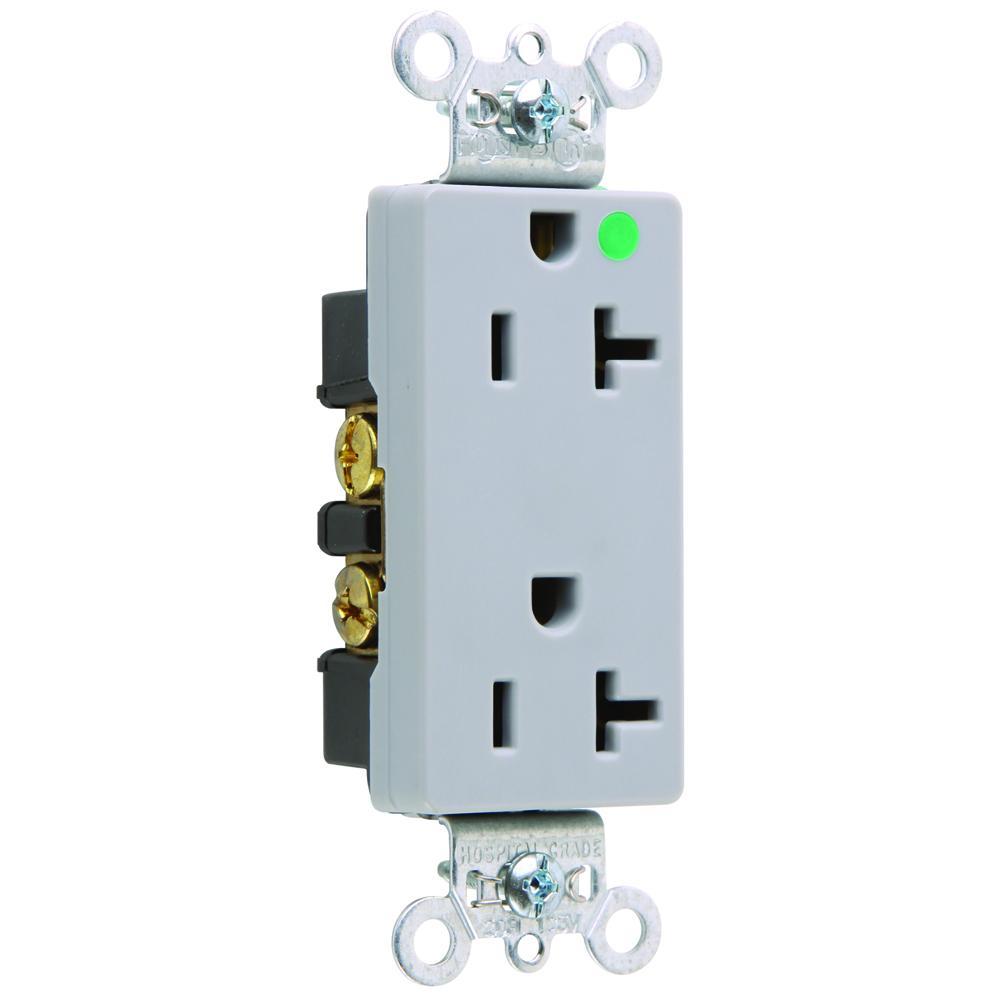 Pass & Seymour® 26362HGGRY Straight Blade Receptacles