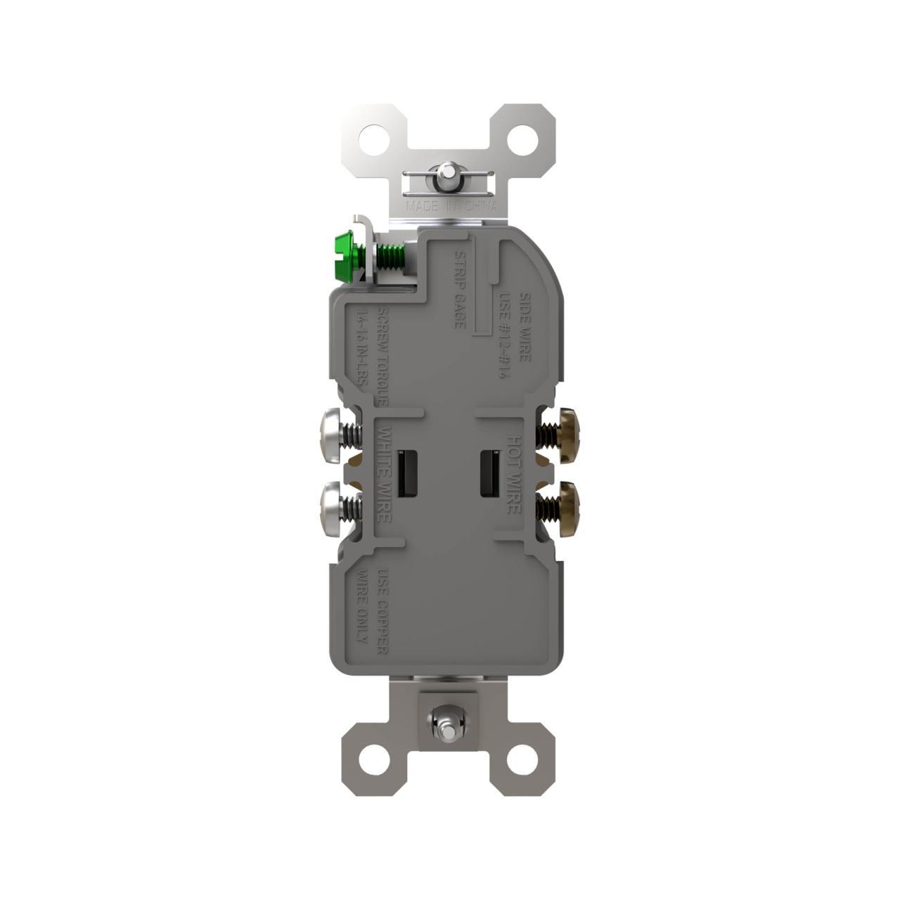 Pass & Seymour® 3232TR20SGRY Straight Blade Receptacles