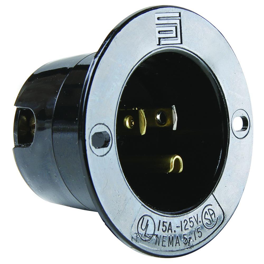 Pass & Seymour® 5278SSBK Straight Blade Flanged Inlets & Outlets