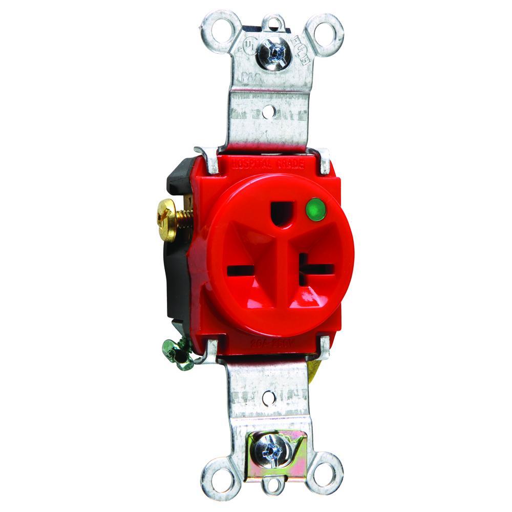 Pass & Seymour® 8801RED Straight Blade Receptacles