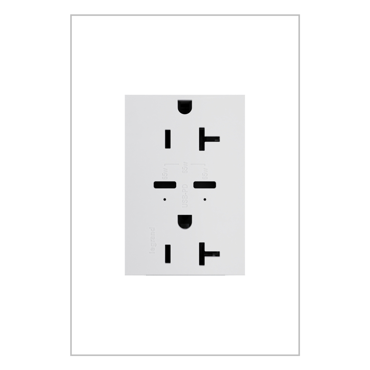 Pass & Seymour® ARTRUSB20PD65W4 Receptacles & USB Ports