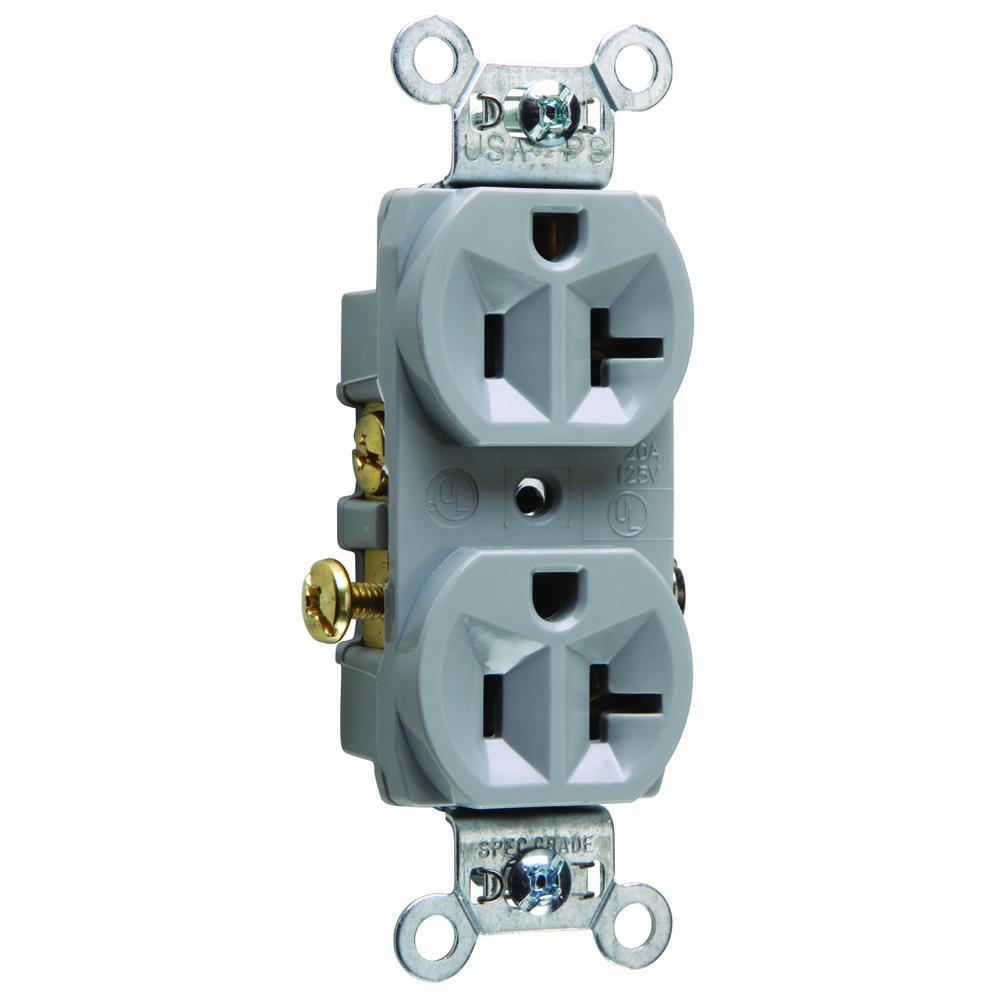 Pass & Seymour® CR20GRY Straight Blade Receptacles