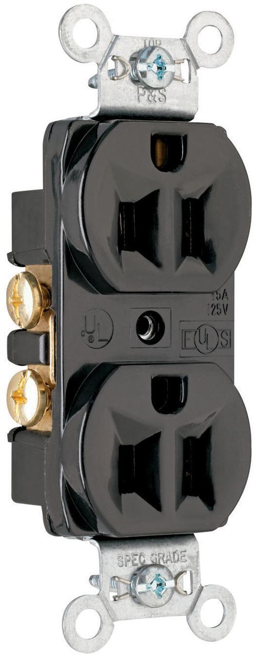 Pass & Seymour® CRB5262BK Straight Blade Receptacles