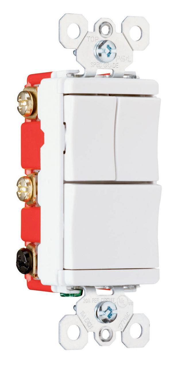 Pass & Seymour® PS811120W Combination Switches Decorative
